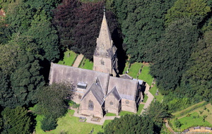 St Anne's Church, Singleton  from the air