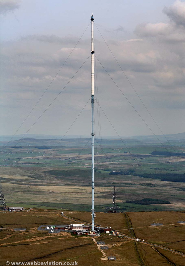 Winter Hill transmitting station from the air