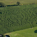 maize maze, Barton, Newsham, Lancashire  aerial photo