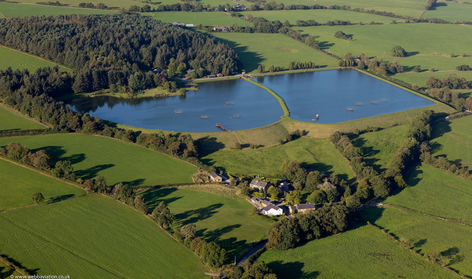 Barns Fold Reservoirs Lancashire aerial photo