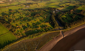 Lancaster Golf Club taken in the late evening summer sunshine from the air