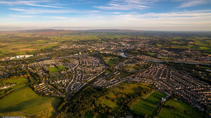 Lancaster , Lancashire from the air