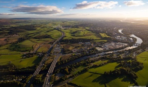 M6 Motorway at Lancaster  from the air