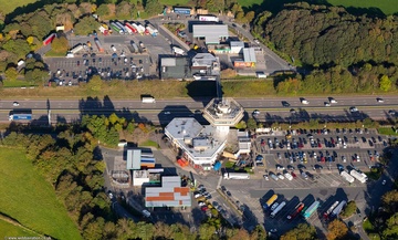 Moto Lancaster Forton Services   from the air