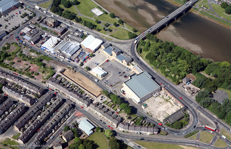 the Old Bus Depot Lancaster before it was rebuilt as apartments from the air