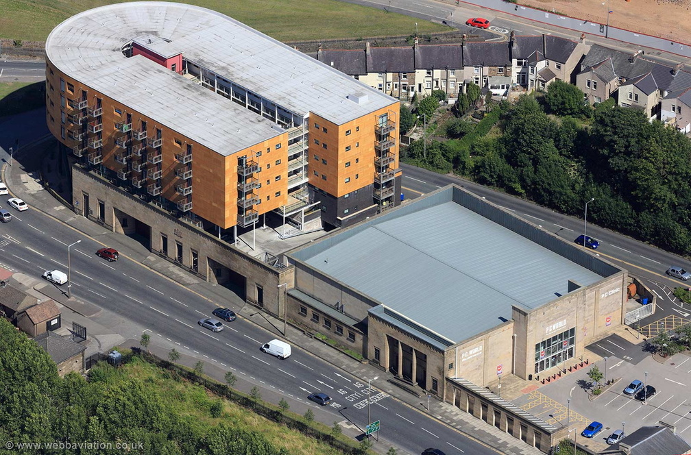 The Old Bus Depot, Kingsway, Lancaster LA1 1BB from the air