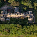 derelict and abandoned Ridge Lea Hospital, Lancaster from the air