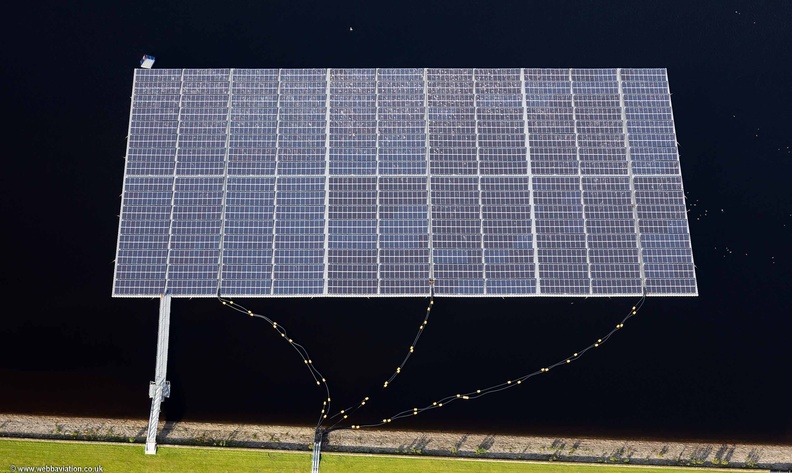 Langthwaite Reservoir & Floating solar farm Lancaster aerial photo