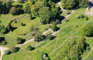 Worden park miniature railway from the air