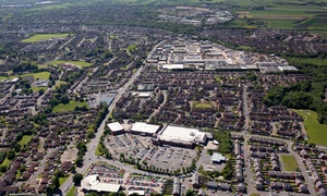  new houses on the former the former Leyland / Prestolite / Butec Factory site  in Leyland from the air