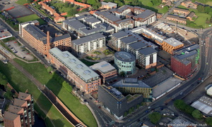 The Albion Works apartments, Ancoats, Manchester from the air 