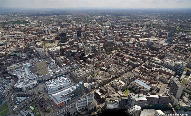 Manchester city centre from the air