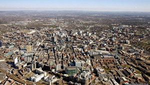 Manchester city centre  from the air