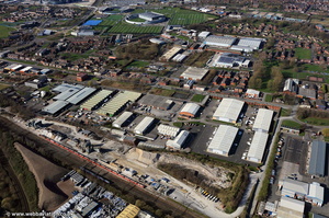 Armstrong Whitworth works site,  Ashton Old Rd Openshaw Manchester from the air 