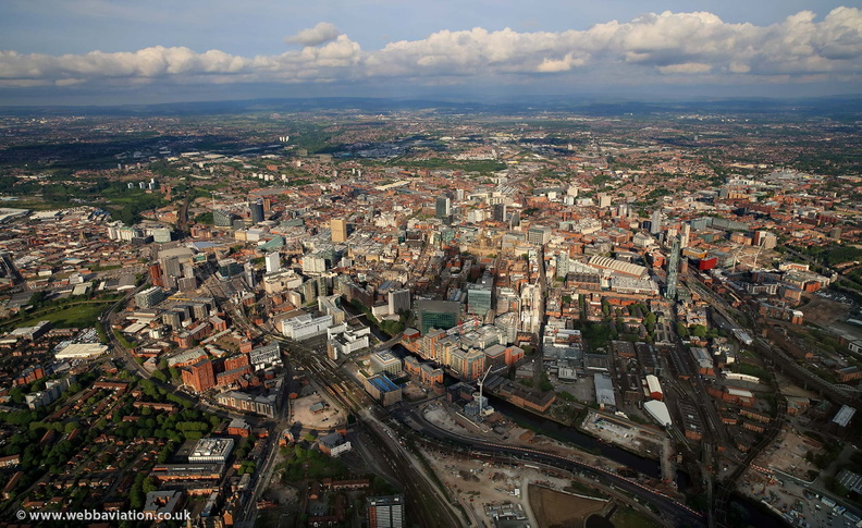 Manchester panorama from the air 