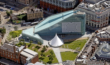 National Football Museum / Urbis  Manchester city centre  from the air