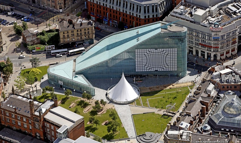 National Football Museum / Urbis  Manchester city centre  from the air
