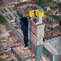 Beetham Tower Manchester during construction aerial photo 
