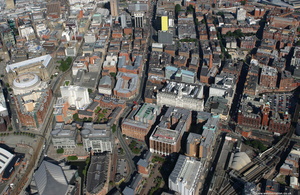 Oxford St Manchester M1 aerial photo 