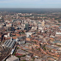 Manchester city centre aerial photo