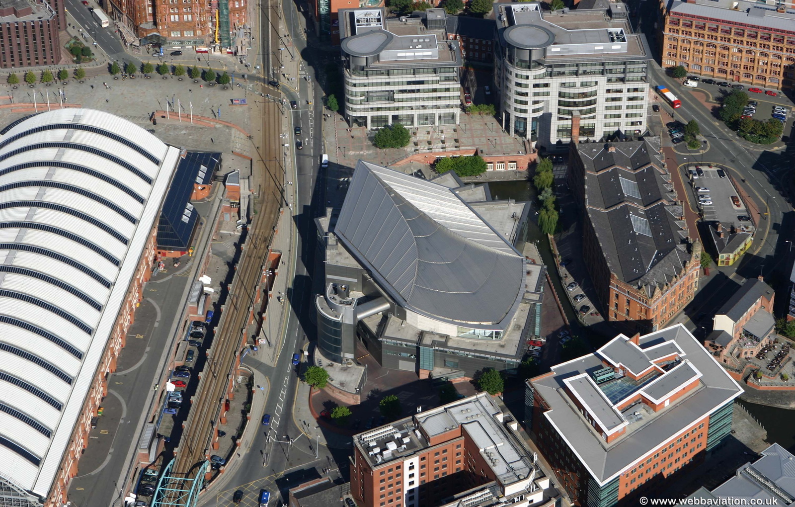 The Bridgewater Hall, Manchester, UK aerial photo