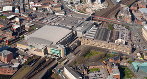 Manchester Evening News Arena & Victoria Station Manchester aerial photo 