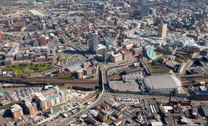 Cheetham Hill Rd, Manchester city centre aerial photo 
