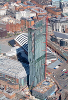 Beetham Tower / Hilton Hotel Manchesterduring construction  aerial photo 