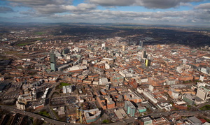 Manchester city centre panoramaaerial photo 