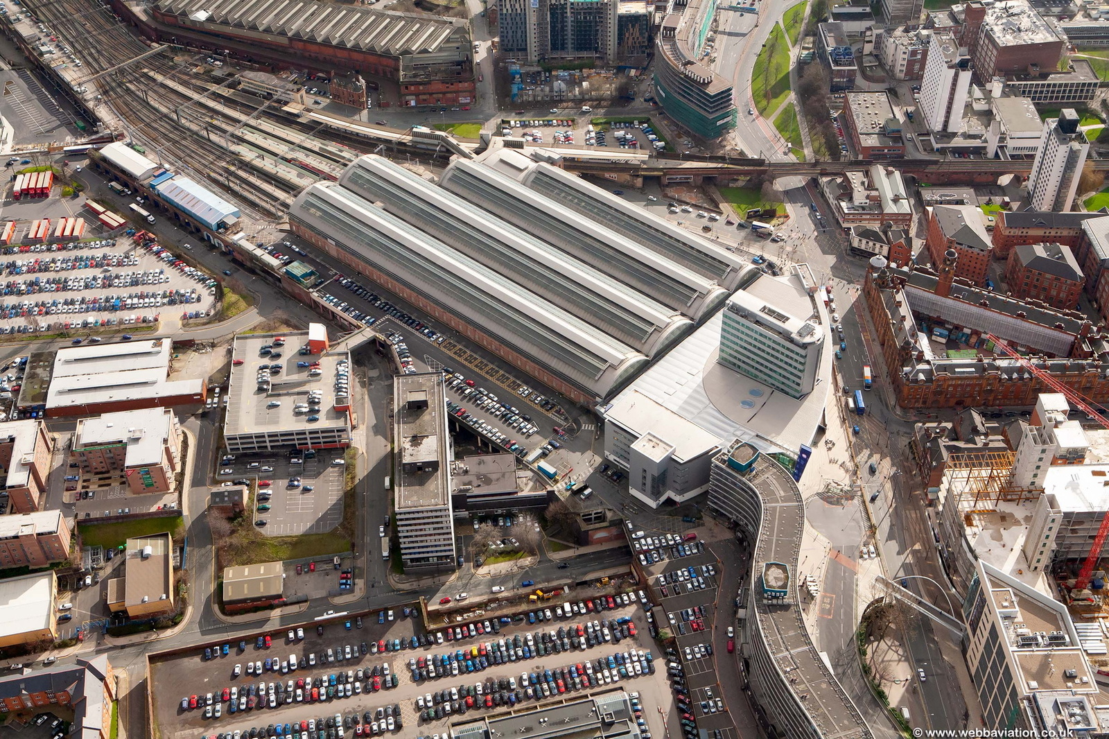 Manchester Piccadilly station aerial photo 