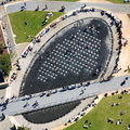 Piccadilly Gardens Fountain Manchester from the air