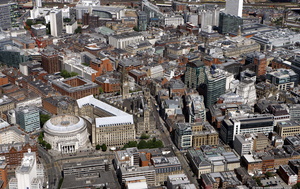 Princess St, Manchester city centre  aerial photo 