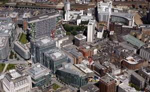 Spinningfields Manchester aerial photograph