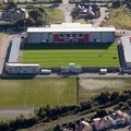 Globe Arena football stadium Morecambe Lancashire  aerial photo