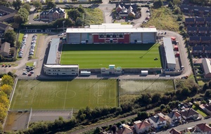  Globe Arena football stadium Morecambe Lancashire  aerial photo