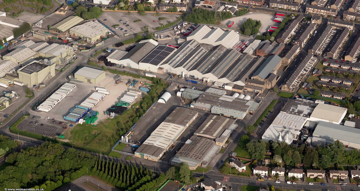 Graham Engineering Ltd Whitewalls Industrial Estate, Nelson, Lancashire, BB9 from the air