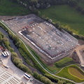 construction of a new industrial unit on Churchill Way Lomeshaye Industrial Estate Nelson BB9  from the air