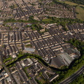 Manchester Road Nelson Lancs from the air