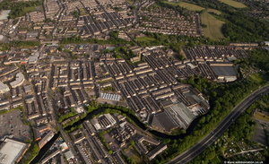 Manchester Road Nelson Lancs from the air