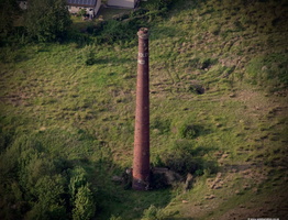 Bradley Shed and Riverside Mill Chimney, Nelson from the air