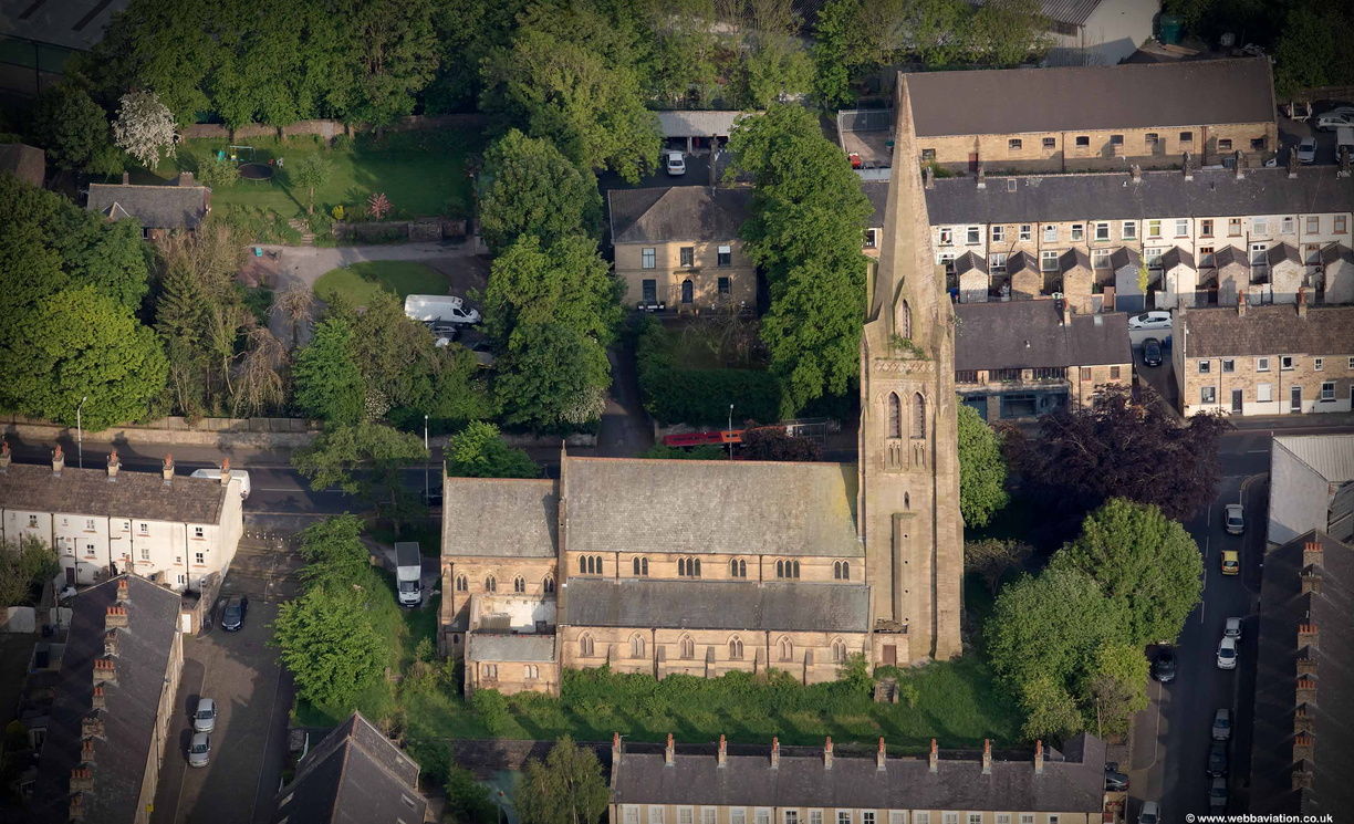 St Mary's Church Nelson from the air