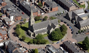 St Thomas's Church Oldham  from the air