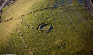  remains of a World War II anti aircraft gun emplacement  from the air