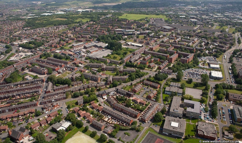 Chadderton Way Oldham Edge   from the air