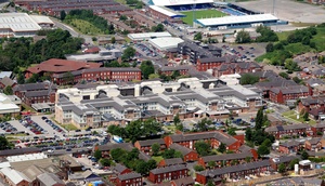 Royal Oldham Hospital  from the air