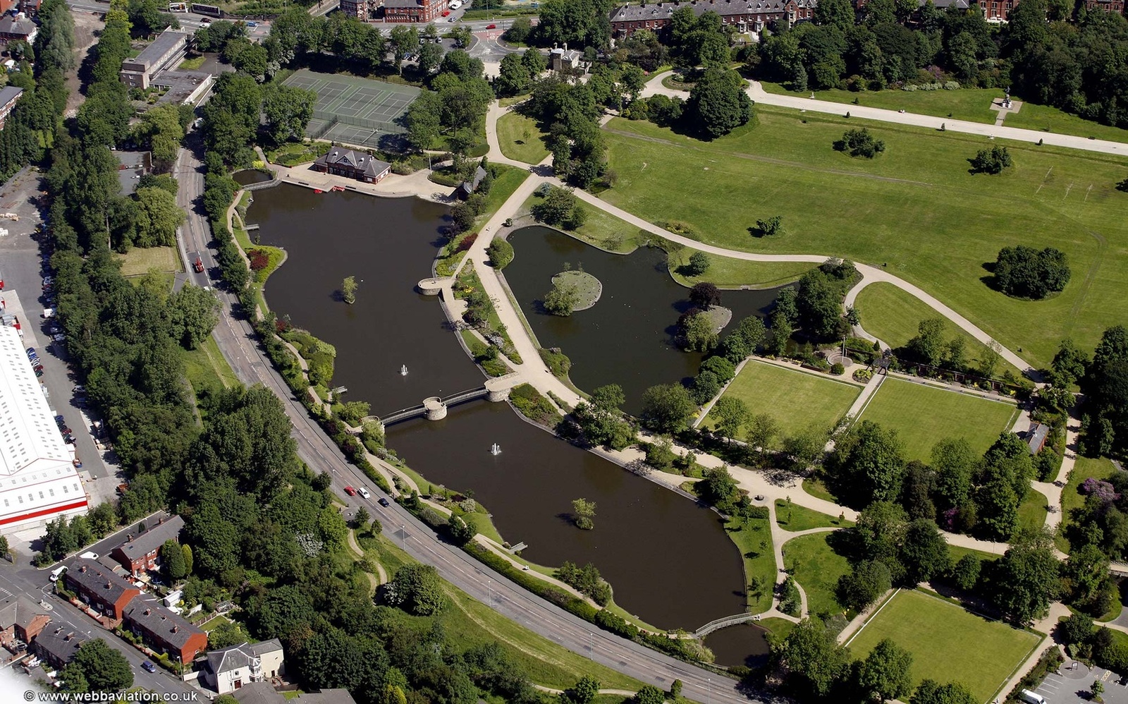 Alexandra Park, Oldham from the air