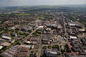 Oldham town centre from the air