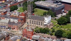 St Mary & St Peter's Church Oldham  from the air