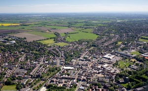 Ormskirk town centre from the air