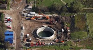 waterworks pipe construction by Donegan Civil Engineering in Poulton-Le-Fylde  aerial photo